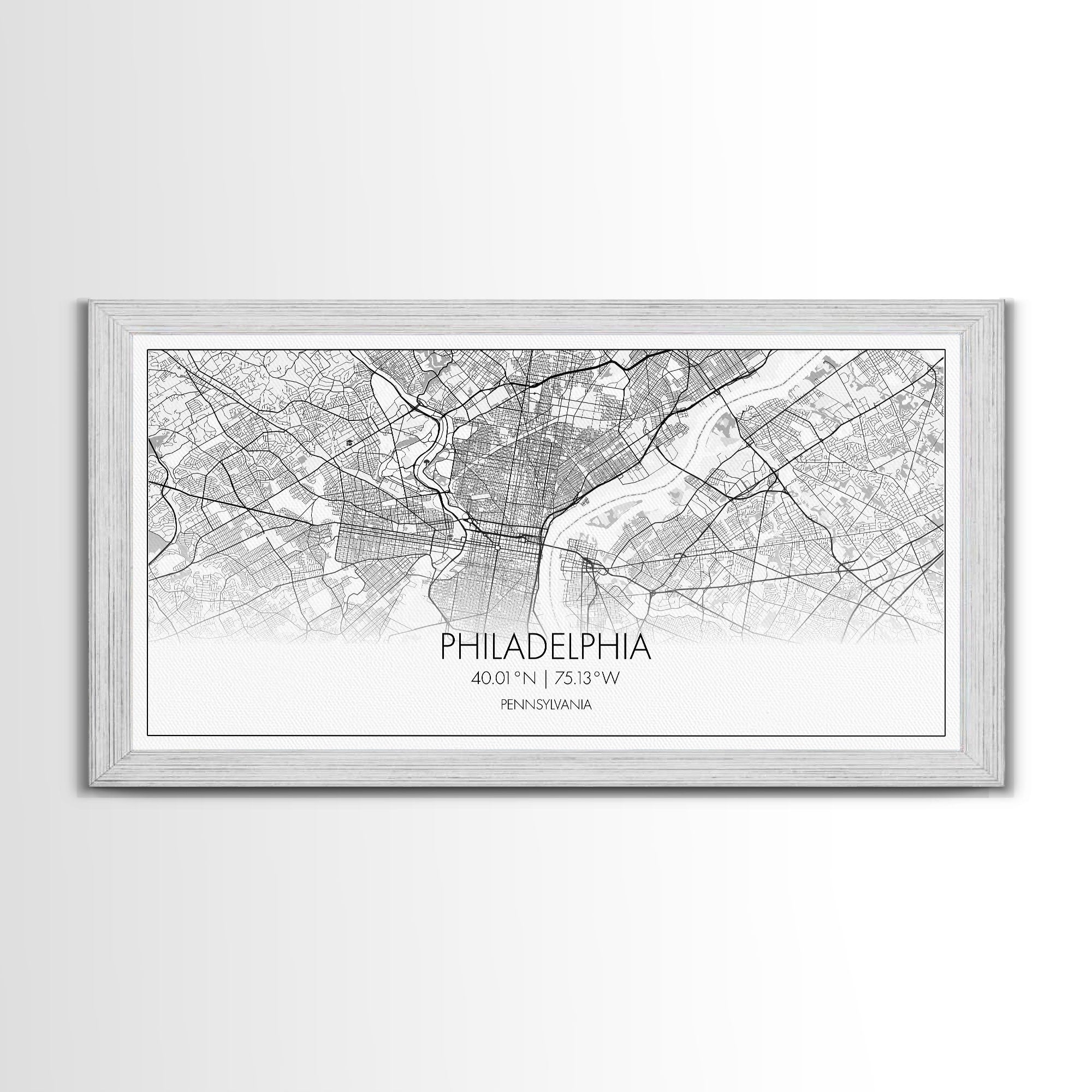 Philadelphia City Map, Pennsylvania Art, Map Print, Minimalist Wall Art, Wall Art, Canvas Art, Gift For The Home, Bedroom Wall Art, Office