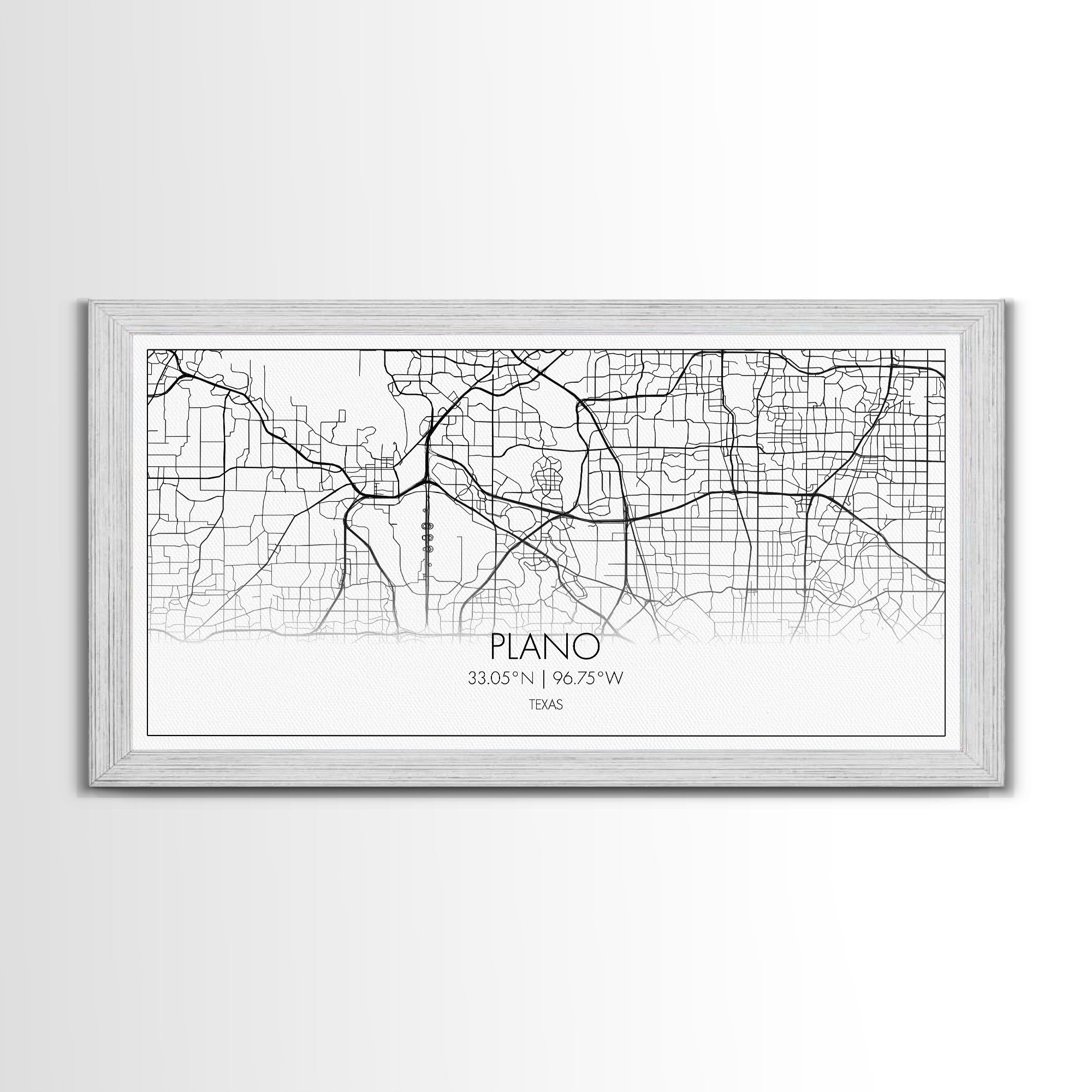 Plano City Map, Texas Art, Map Print, Minimalist Wall Art, Wall Art, Canvas Art, Marketing Gifts, Dorm Wall Art, Cabin Wall Art, Panoramic