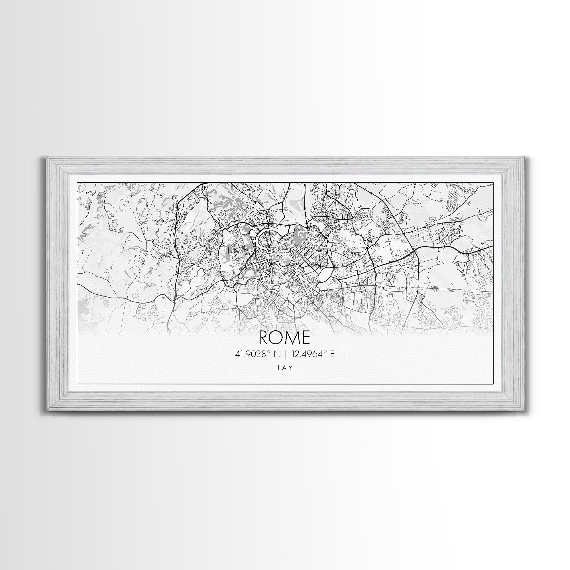 Rome City Map, Italy Art, Map Print, Minimalist Wall Art, Wall Art, Canvas Art, European Wall Art, New Home Gift, Landscape Wall Art, Prints