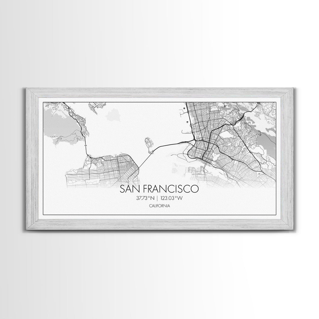 San Francisco City Map, California Art, Map Print, Modern Wall Art, Wall Art, Canvas Art, Bookshelf Décor, Dining Room Prints, City Wall Art