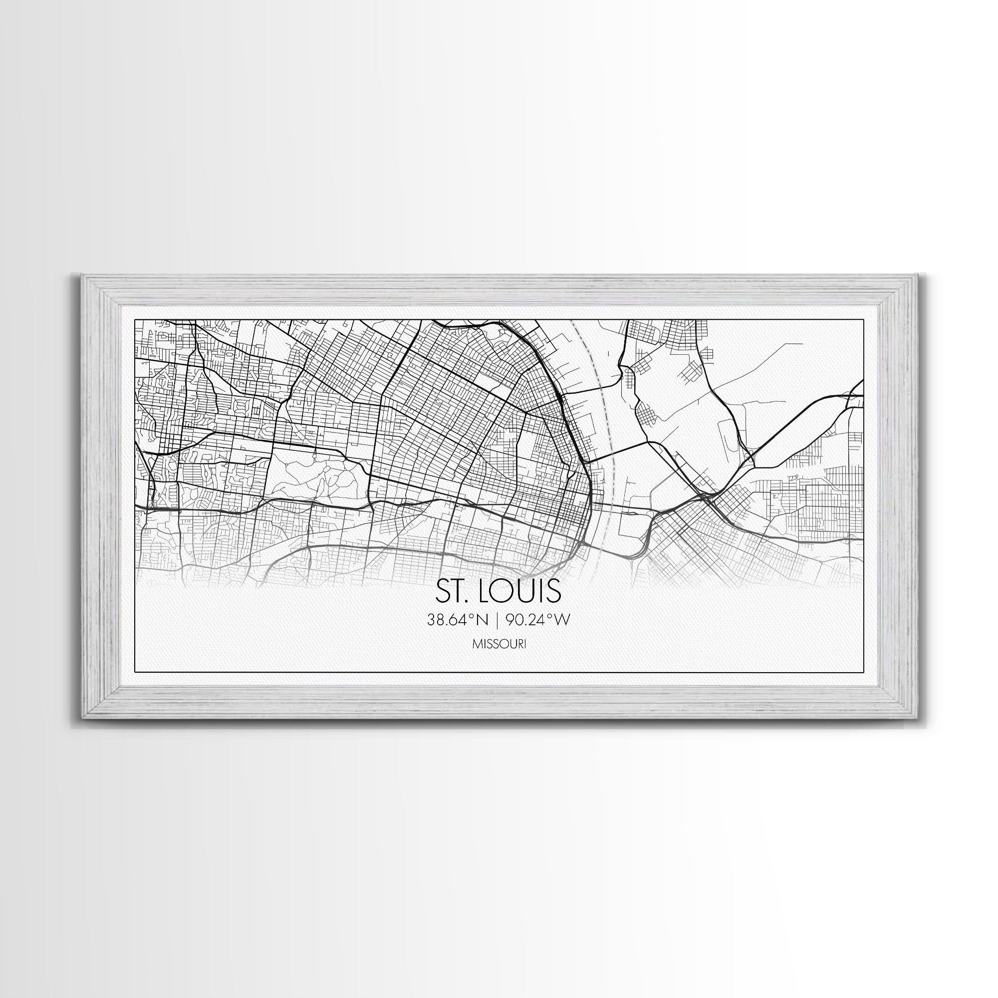 St Louis City Map, Missouri Art, Map Print, Modern Wall Art, Wall Art, Canvas Art, Home Décor Prints, Above Bed Art, Congratulations Gift