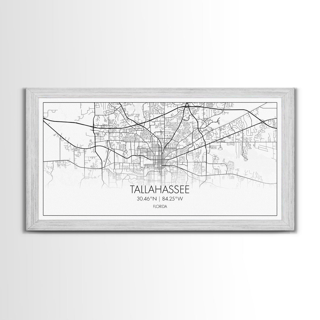 Tallahassee City Map, Florida Art, Map Print, Modern Wall Art, Wall Art, Canvas Art, Teen Boy Wall Art, Going Away Gift, Office Wall Décor