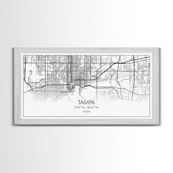 Tampa City Map, Florida Art, Map Print, Modern Wall Art, Wall Art, Canvas Art, New Home Gift Ideas, Tiny House Décor, Family Room Wall Art