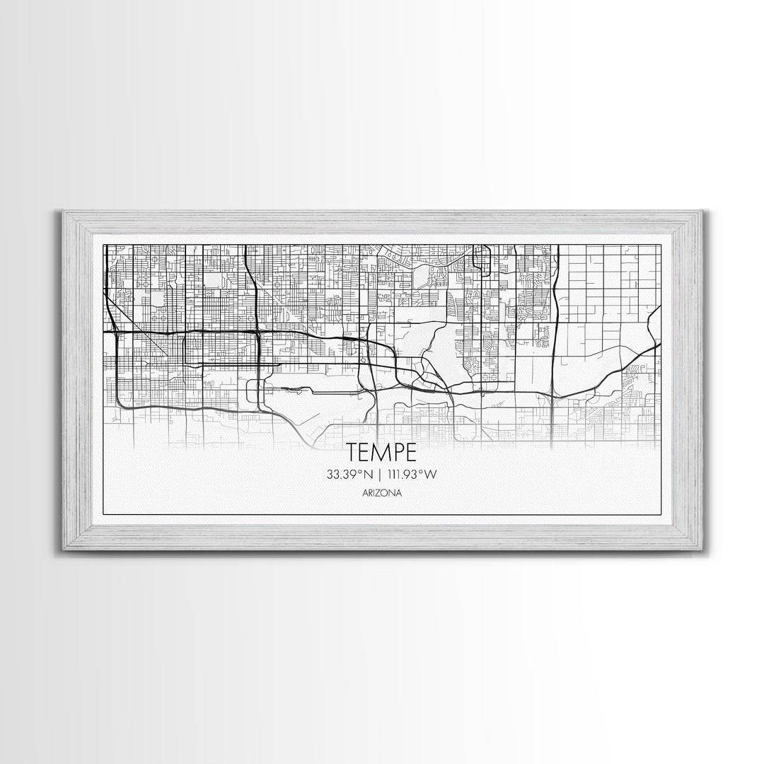 Tempe City Map, Arizona Art, Map Print, Modern Wall Art, Wall Art, Canvas Art, Entryway Prints, Retirement Gifts, Panoramic Art, Room Décor