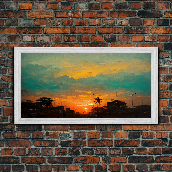 Cloudy sunset canvas print, sunset art, California Highway art, living room wall art, guest room wall art