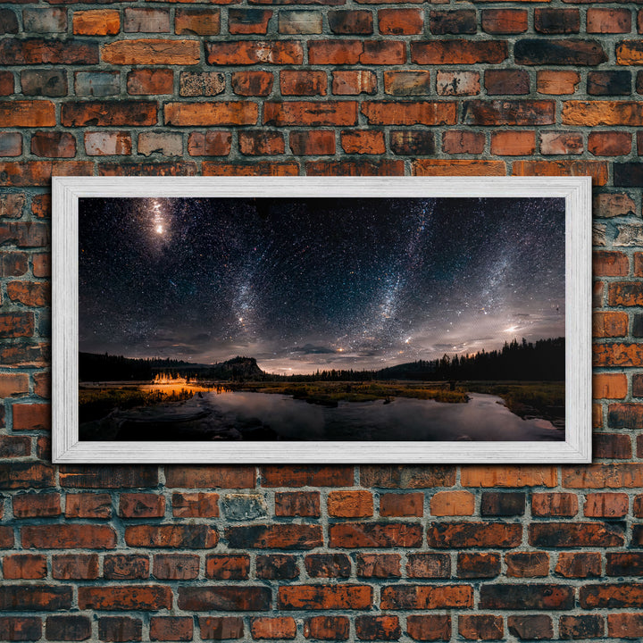 Stars Night Sky Galaxy River Lake Landscape Fine Art Print, Wall Art Print, Wall Décor, Wall Poster