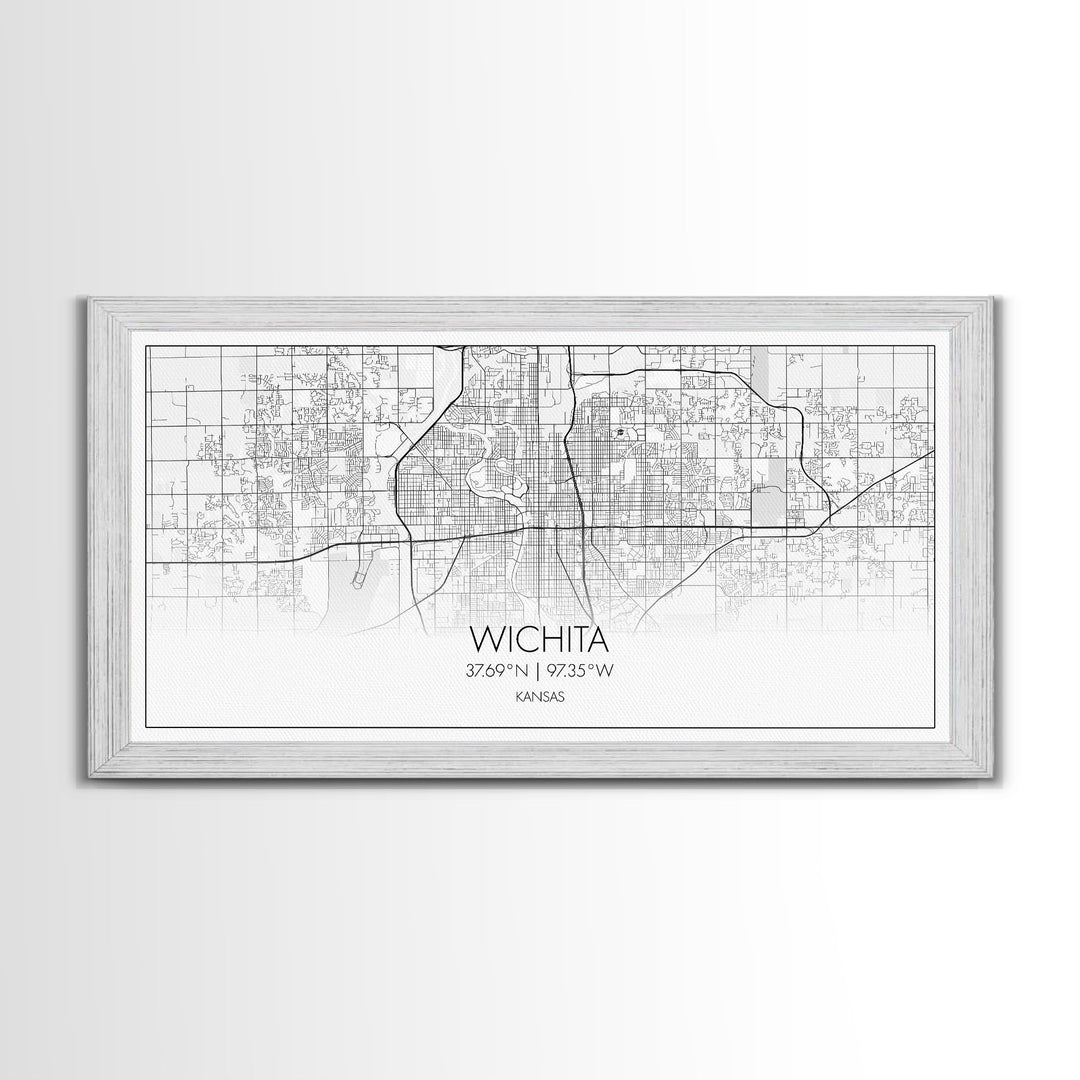 Wichita City Map, Kansas Art, Map Print, Modern Wall Art, Wall Art, Canvas Art, Best Friend Gifts, College Dorm Décor, Modern House Art