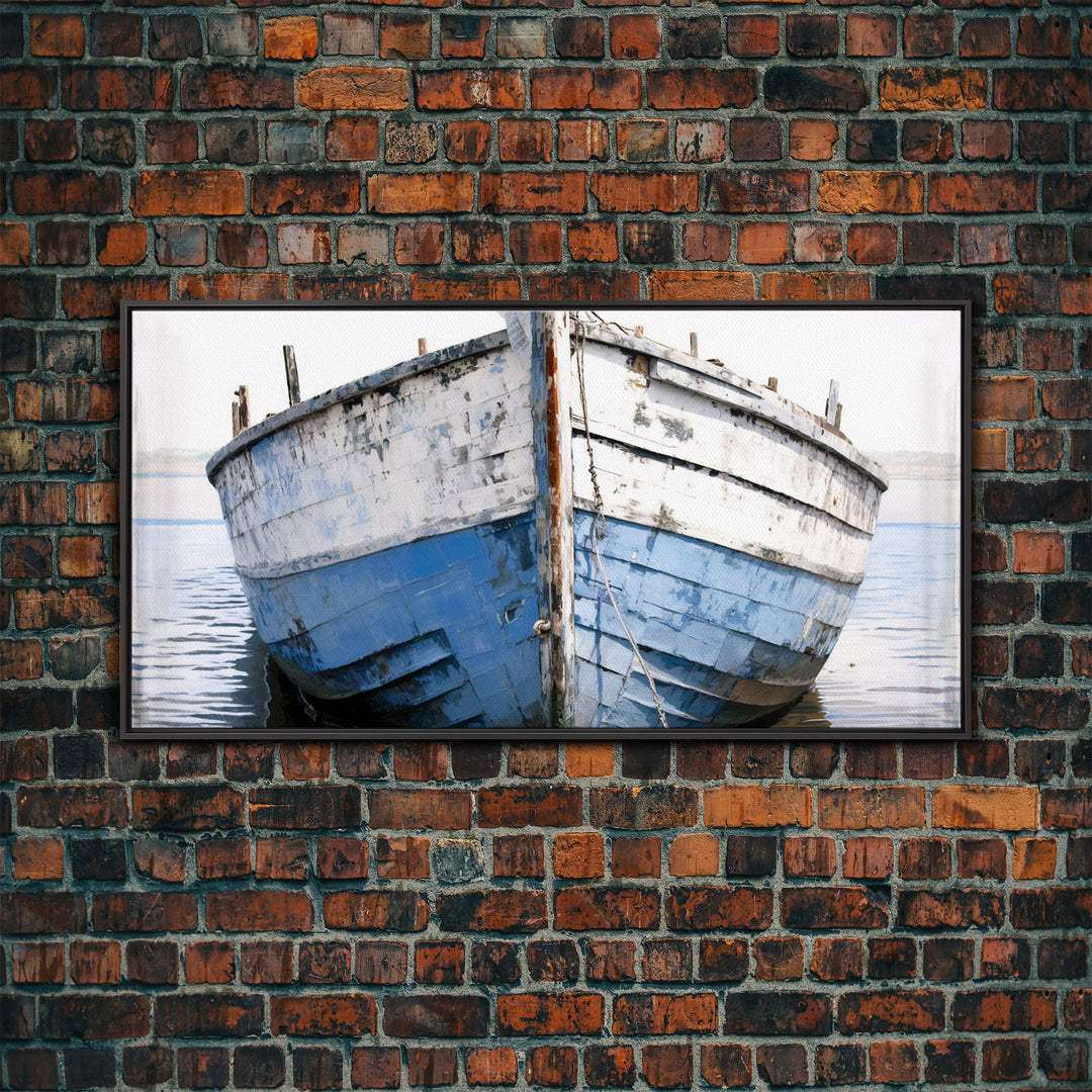 Old Wooden Ship Nautical Decor, Beach Decor, Coastal Decor, Photography Wall Art Framed Canvas Print, Wooden Boat, Nursery Decor