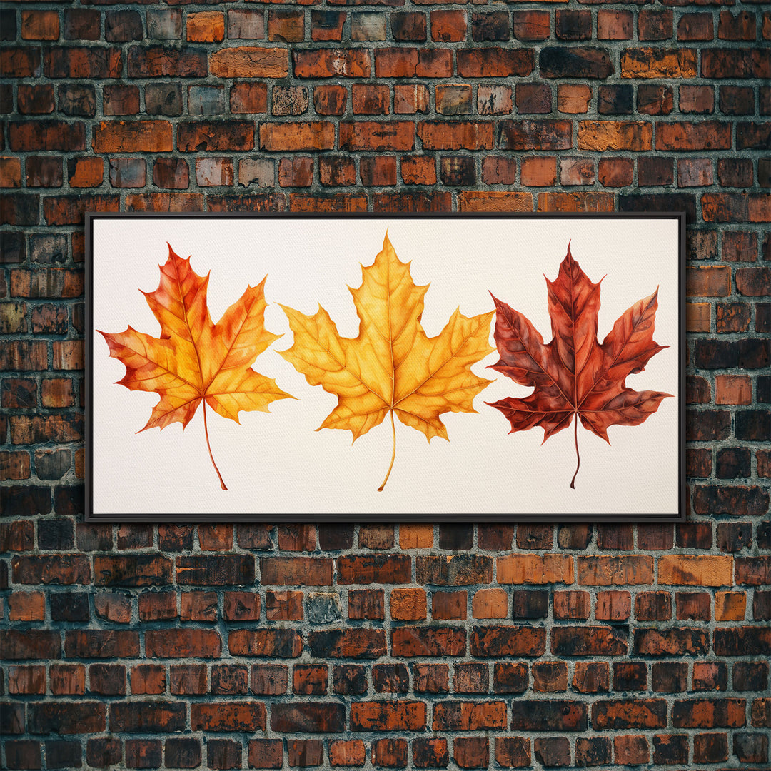 Autumn Leaves Centerpiece, Photography Study, Framed Canvas Print, Fall Decor, Autumn Decor, Seasonal Art, Fall Centerpiece, Fall Art