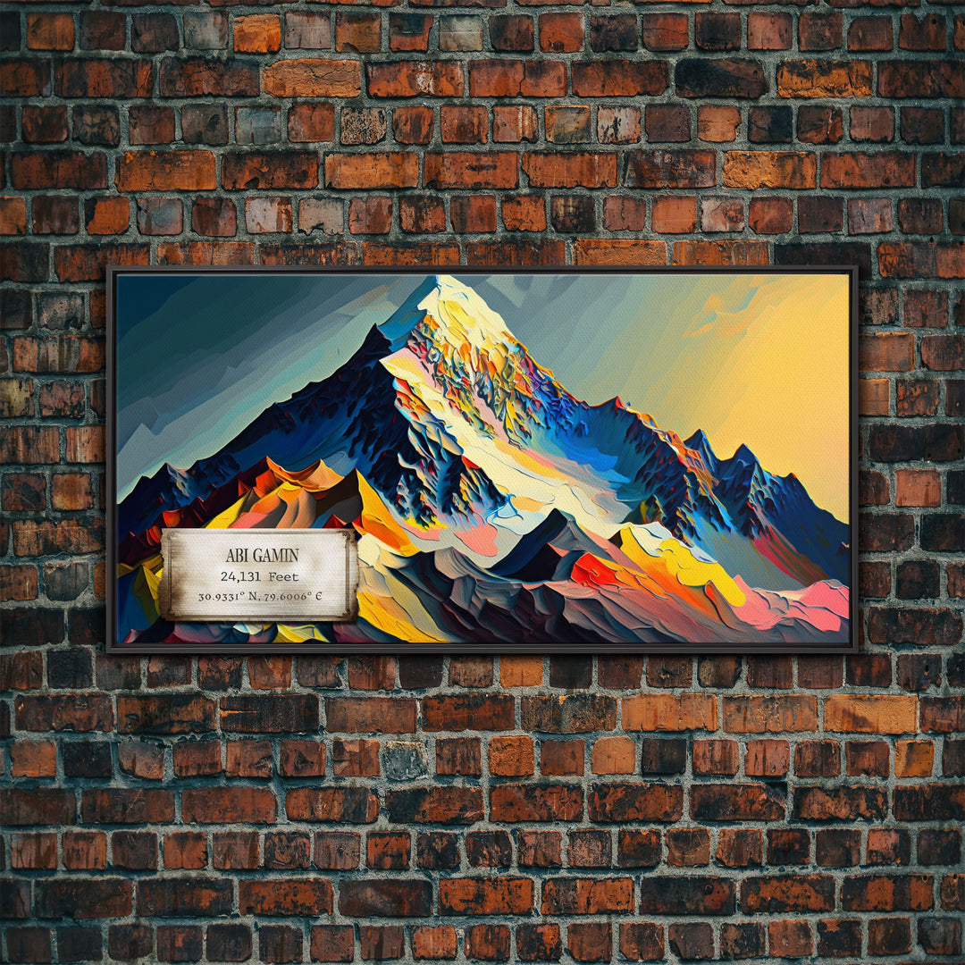 Abi Gamin, Wall Art, Original Mountain Painting Print, Travel Poster, Mountain Landscape Wall Decor, Mountains of India