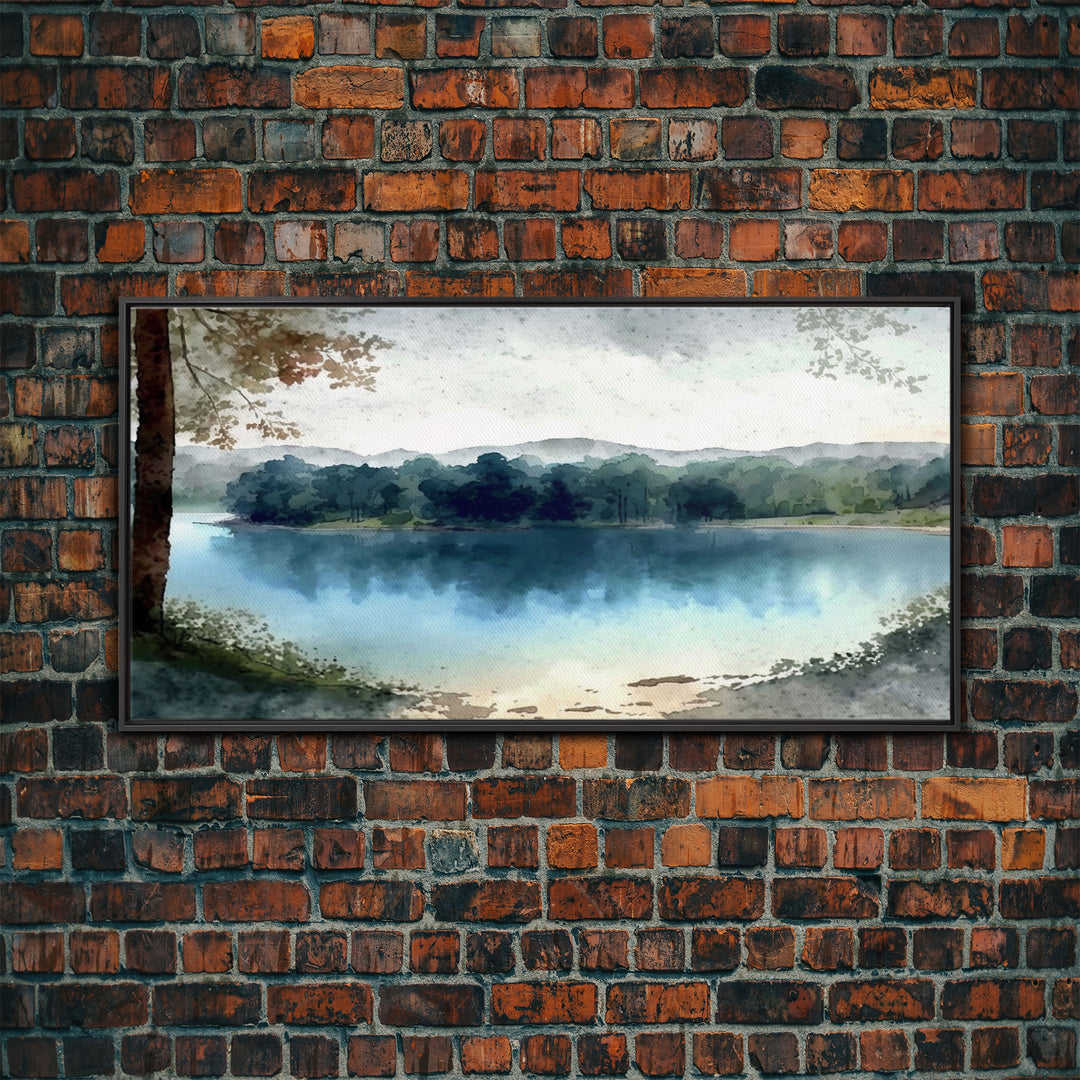 Blue Lake Art | Framed Canvas Print | Blue Lake Painting | Lake House Decor | Guest Room Landscape Painting | Wallowa Lake Painting