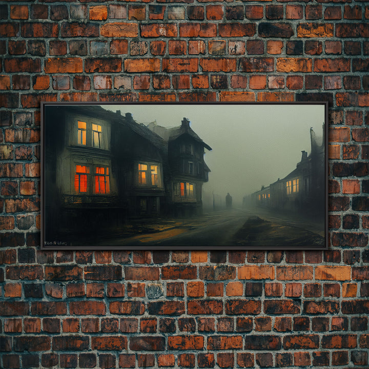 Creepy WildWest Art, canvas print, gloomy abandoned street