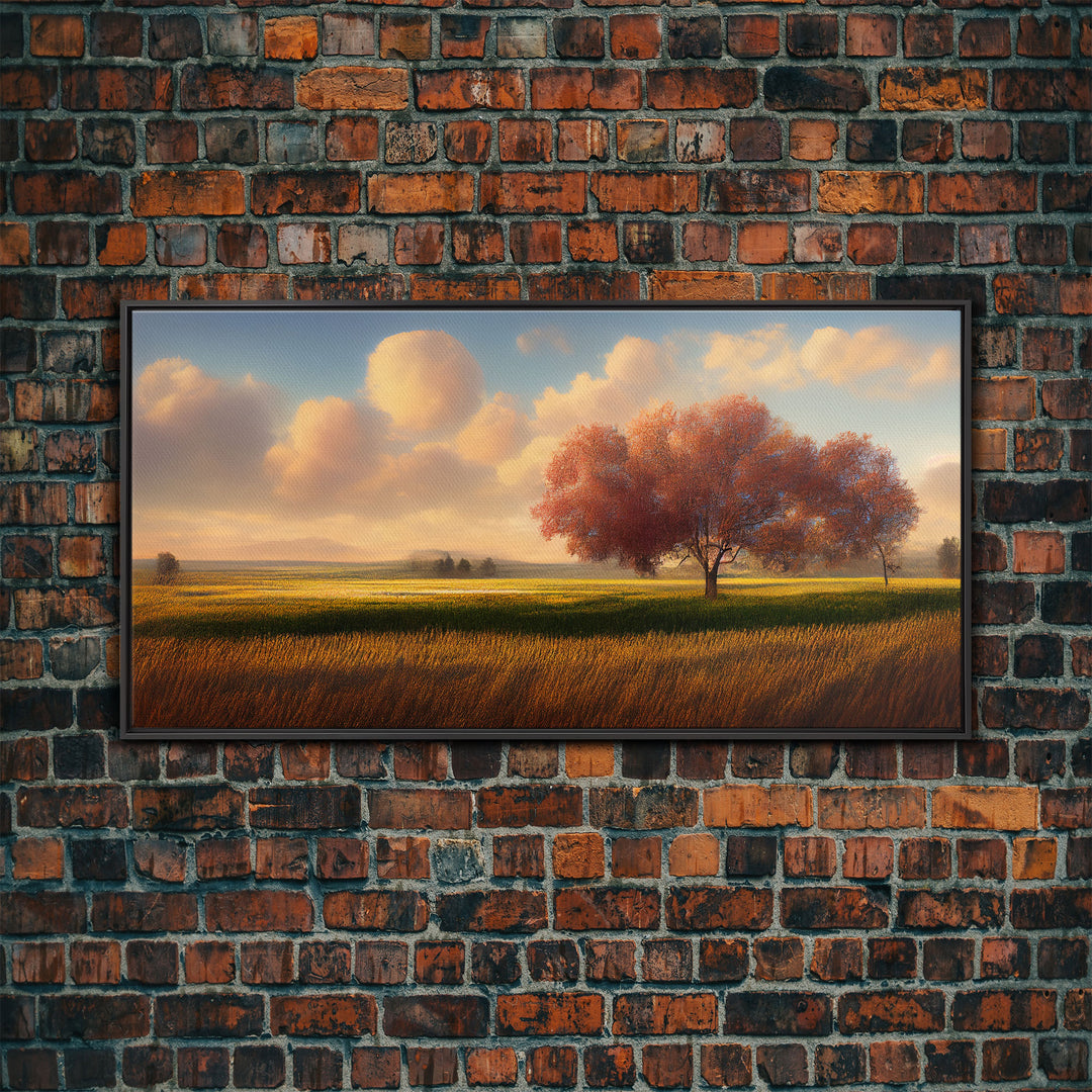 A lone tree in a Texas field, Canvas print, Texan art, Prairies, fields and grass