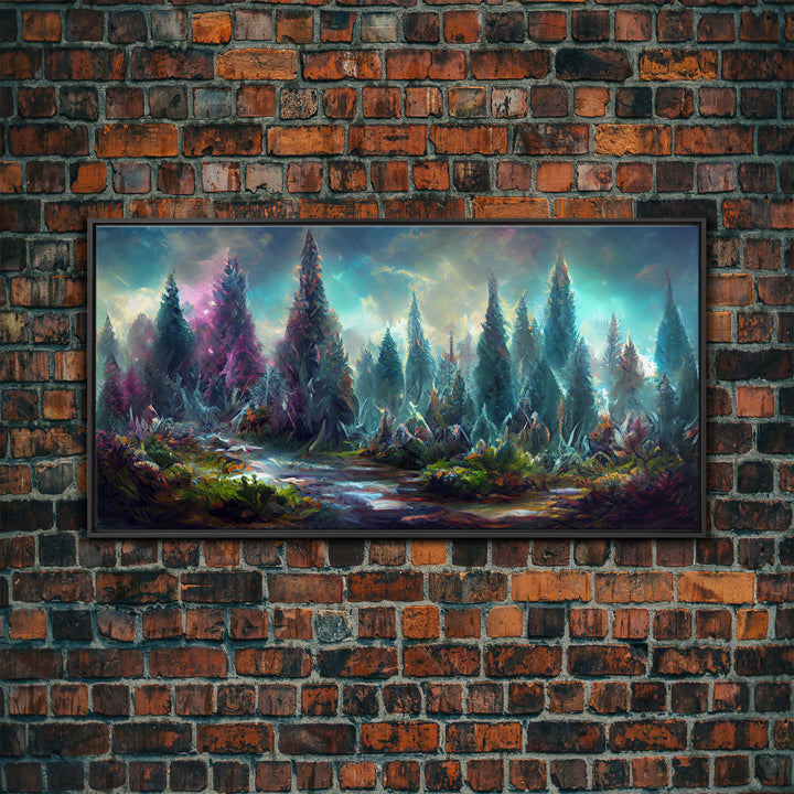 Trippy wall art canvas print, psychedelic wall art, Panoramic nature landscape wall art, fantasy art