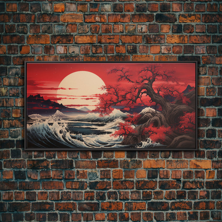 Sun Art, Japanese Wall Art, Japanese Landscape, Panoramic Art, Wall Art, Canvas Art, Landscape Art, Bedroom Prints, Entryway Prints, Office