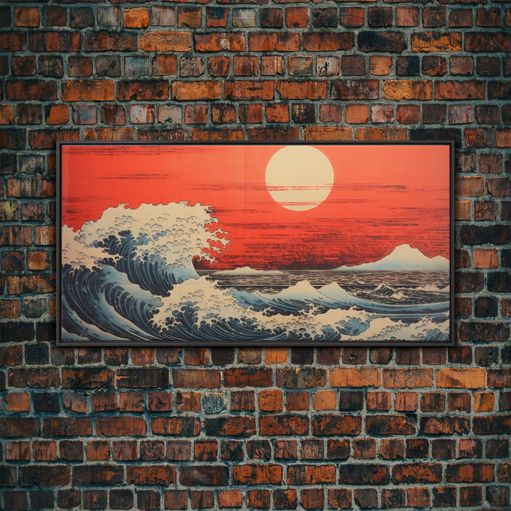 Sunset Print, Ocean Wave Wall Art, Seascape Art, Wave Wall Art, Panoramic Art, Wall Art, Canvas Art, Landscape Art, Southern Wall Art, Print