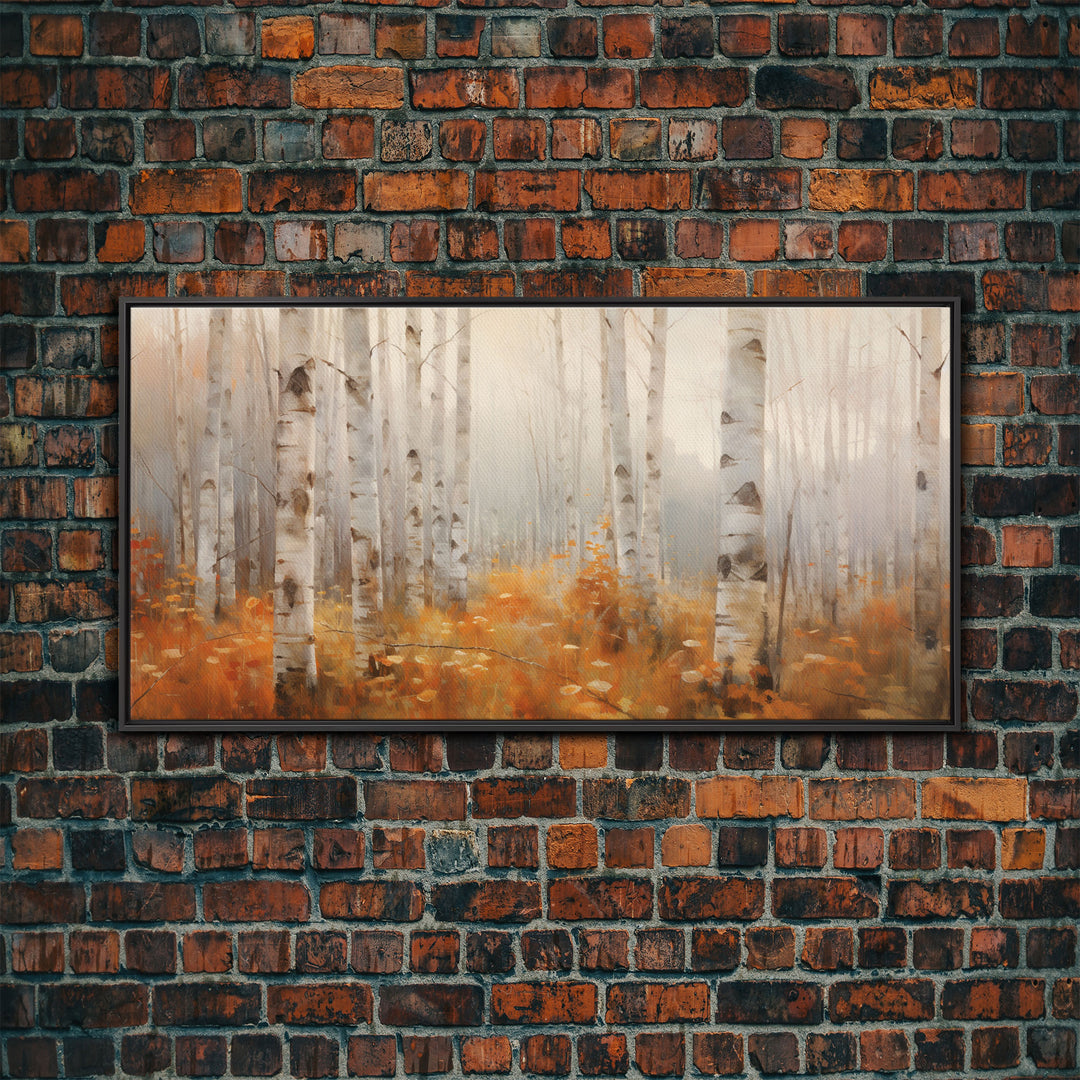 Forest Wall Art, Autumn Wall Art, Tree Wall Art, Panoramic Art, Wall Art, Canvas Art, Landscape Art, Landscape Print, Farmhouse Wall Art