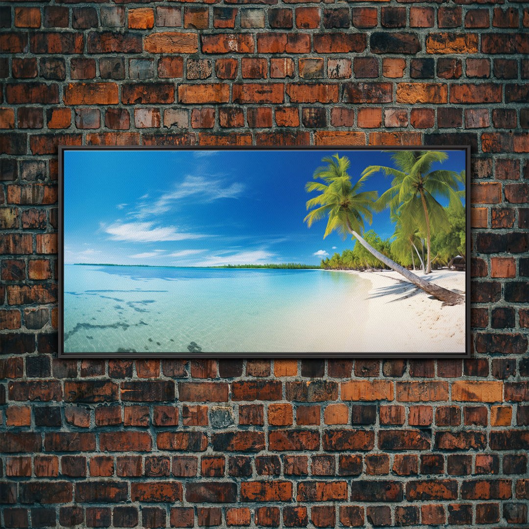 Beach Wall Art, Seashore Art, Palm Tree Wall Art, Panoramic Art, Wall Art, Canvas Art, Landscape Art, Landscape Print, Beach House Wall Art