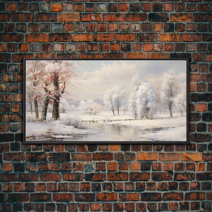 Winter Landscape, Lake Wall Art, Winter Wonderland, Panoramic Landscape, Wall Art, Canvas Wall Art, Landscape Art Print, Lakehouse Gift