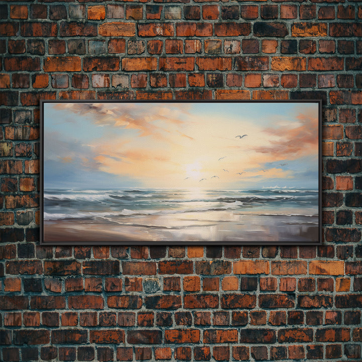 Ocean Art, Beach Wall Art, Summer Wall Art, Seascape Wall Art, Ocean Sunset Art, Panoramic Art, Wall Art, Canvas Art, Landscape Art Print