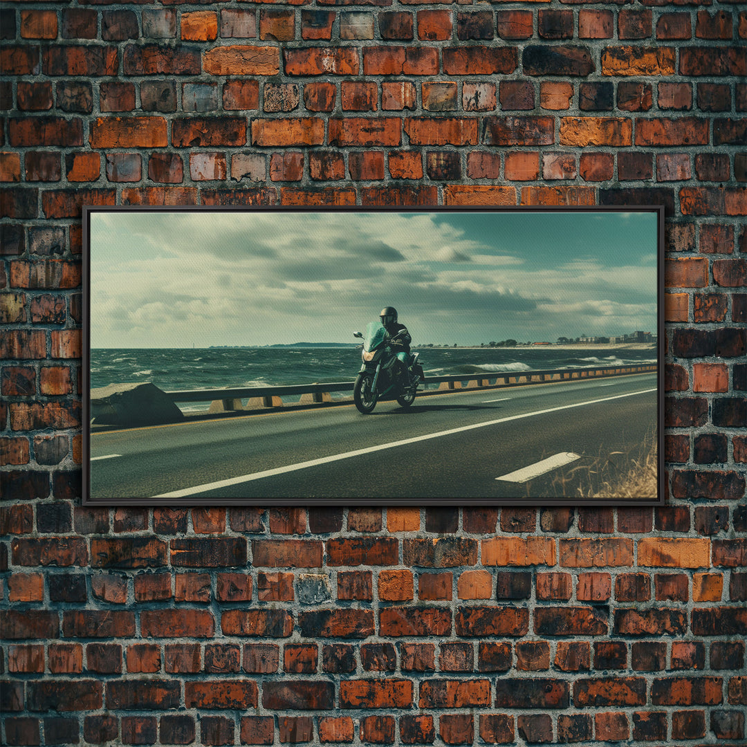 Scenic California Highway Drive Wall Art, Frame Canvas Print, Motorcycle Cruise, Motorcycle Rider Gift Idea