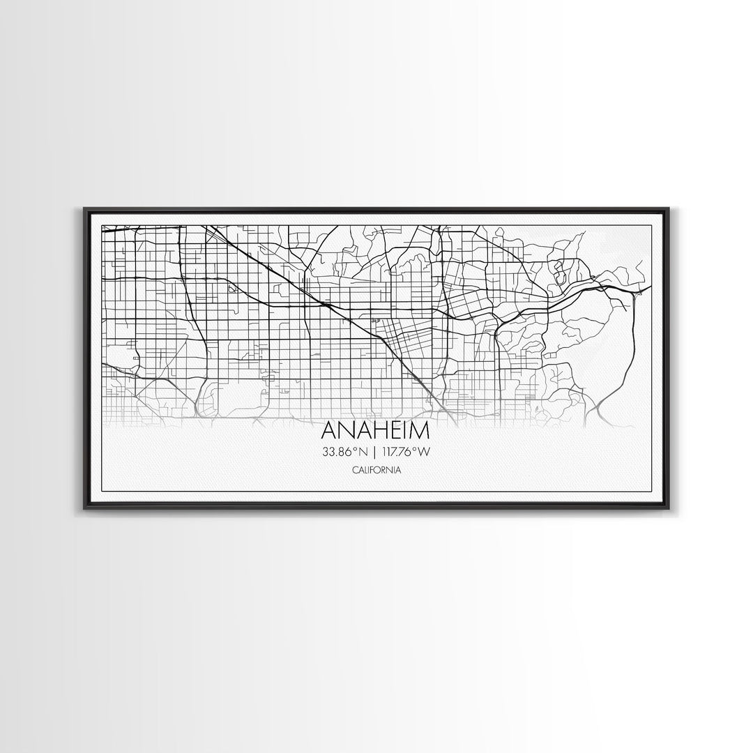 Anaheim Street Map, California Map, Map Print, Modern Art, Wall Art, Canvas Print, Room Décor Aesthetic, Indie Room Décor, Wall Prints