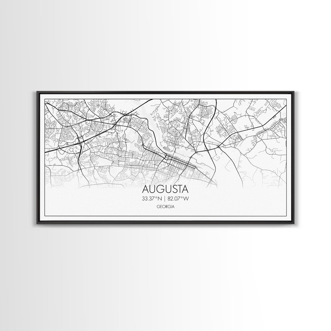 Augusta Street Map, Georgia Map, Map Print, Modern Art, Wall Art, Canvas Print, Farmhouse Décor, College Dorm Décor, Teacher Gift, Prints