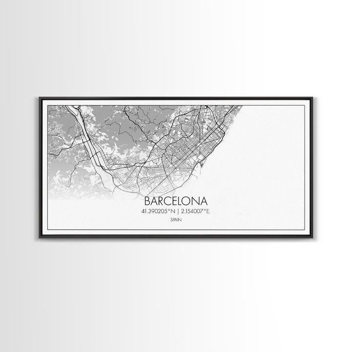 Barcelona Street Map, Spain Map, Map Print, Modern Art, Wall Art, Canvas Print, Gift Idea, Apartment Décor Aesthetic, Travel Wall Hanging