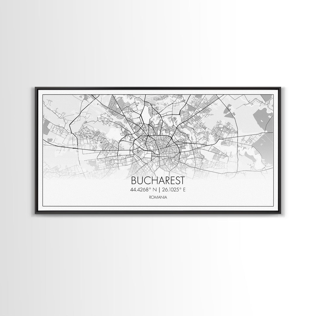 Bucharest Street Map, Romania Map, Map Print, Modern Art, Wall Art, Canvas Art, Trendy Room Décor, Thank You Gift, Wall Décor Bedroom