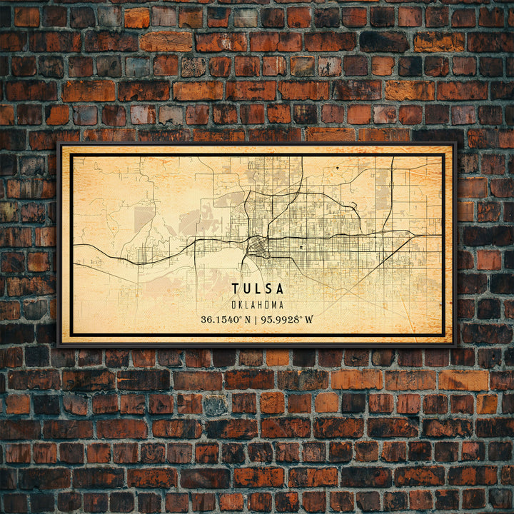 Tulsa Map Art - Oklahoma - Custom Tulsa City Streets Map Print -  University of Tulsa - Home Office Decor Tulsa Map Decor Oklahoma Wall Art