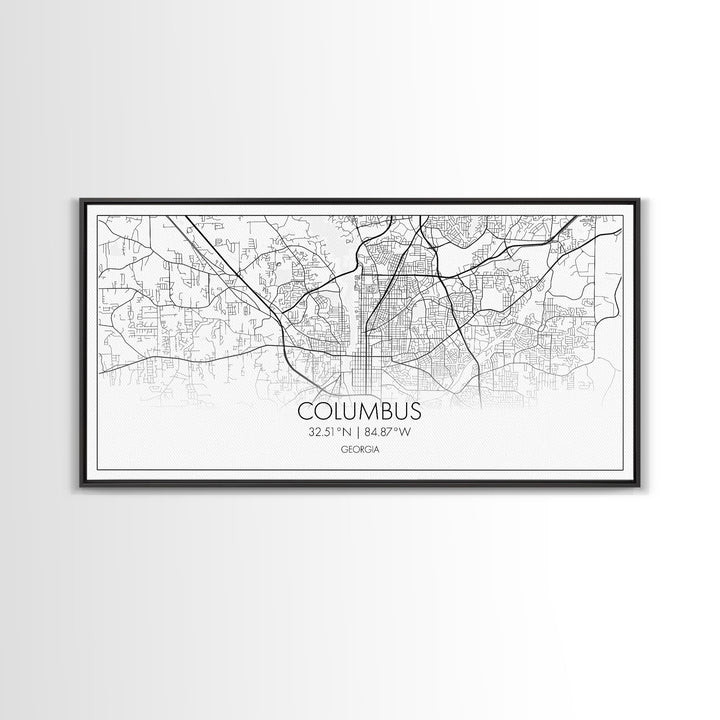 Columbus Street Map, Georgia Map, Map Print, Modern Art, Wall Art, Canvas Art, Couple Wall Décor, Bedroom Décor Man, Appreciation Gift