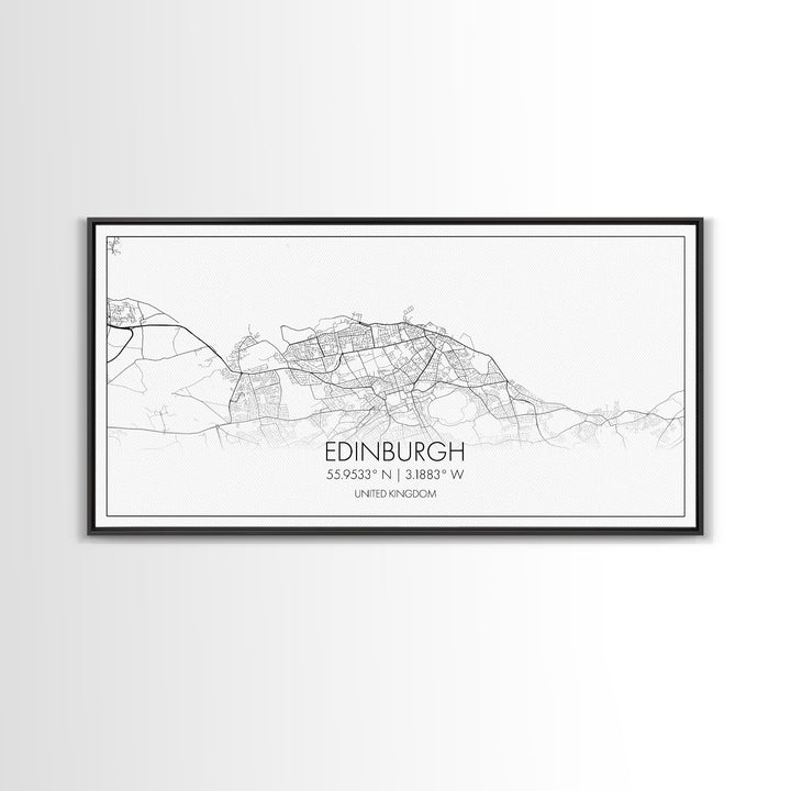 Edinburgh Street Map, Scotland Map, Map Art, Minimalist Art, Wall Art, Canvas Art, Travel Wall Art, Husband Gift, Office Décor For Men