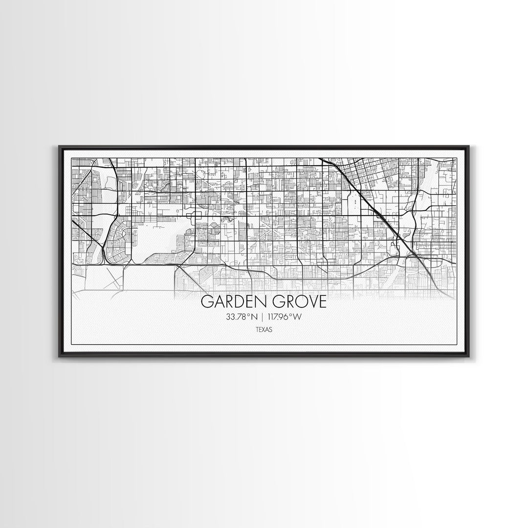 Garden Grove City Map, Texas Map, Map Art, Minimalist Art, Wall Art, Canvas Art, Farmhouse Wall Art, Hunting Décor, College Apartment Art