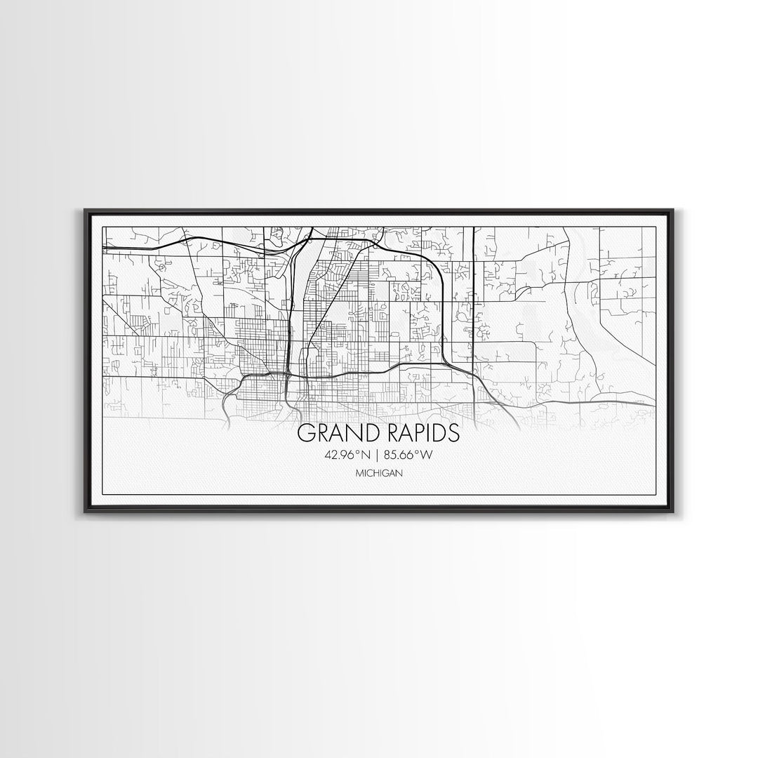 Grand Rapids City Map, Michigan Map, Map Art, Minimalist Art, Wall Art, Canvas Art, Graduation Gift, Modern Farmhouse Wall Art, Office Art