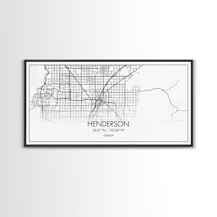 Henderson City Map, Nevada Map, Map Art, Minimalist Art, Wall Art, Canvas Art, Office Art, Cabin Gifts, Hanging Wall Décor, Trendy Wall Art