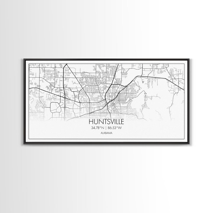 Huntsville City Map, Alabama Map, Map Art, Modern Art, Wall Art, Canvas Art, Country Wall Décor, Gifts For Her, Room Décor For Teens, Prints