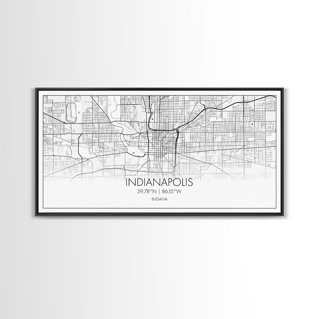 Indianapolis City Map, Indiana Map, Map Art, Modern Art, Wall Art, Canvas Art, Nursery Wall Art, College Dorm Décor, Couples Gift, Office