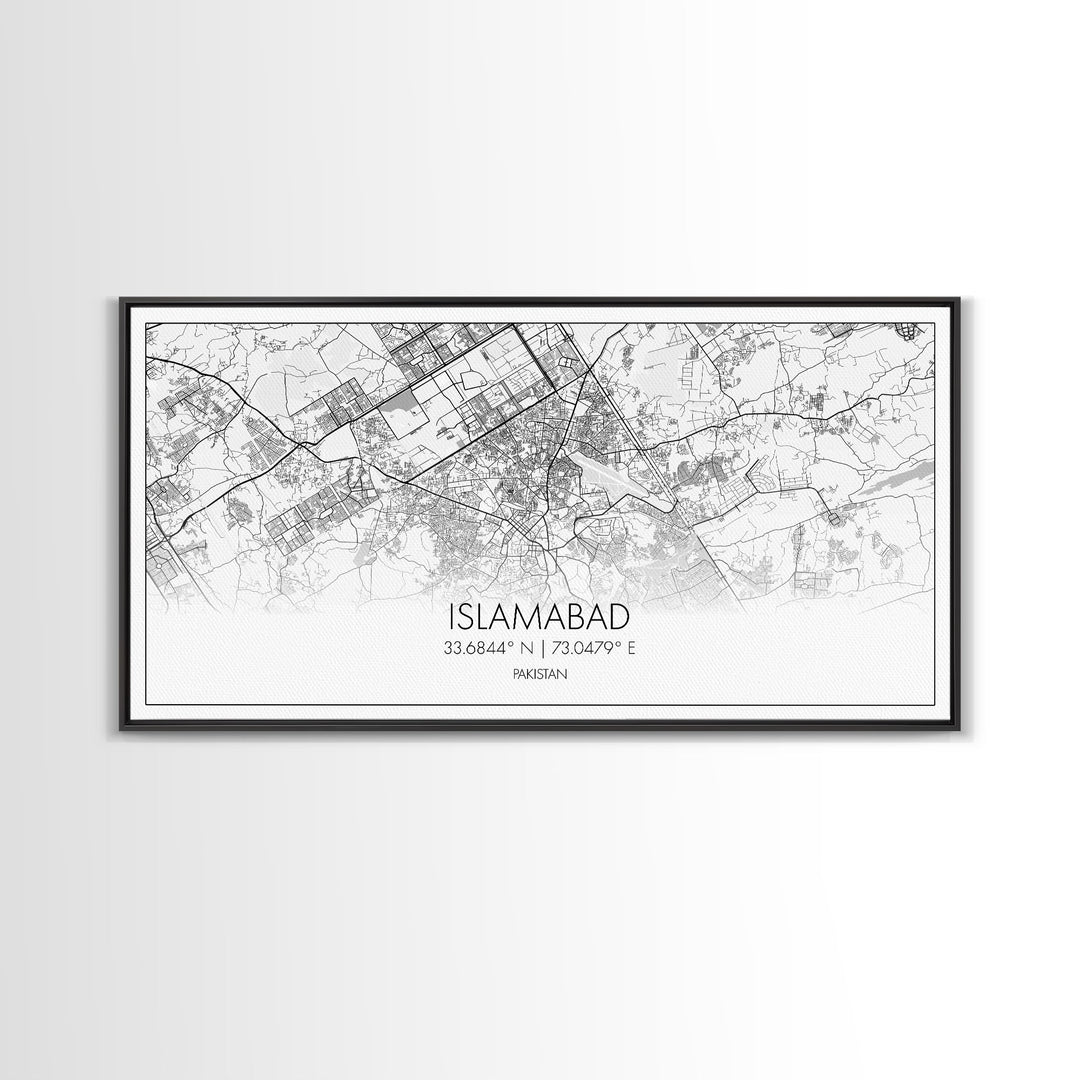 Islamabad City Map, Pakistan Map, Map Art, Modern Art, Wall Art, Canvas Art, Travel Wall Art, Office Wall Print, Gifts For Him, Room Décor