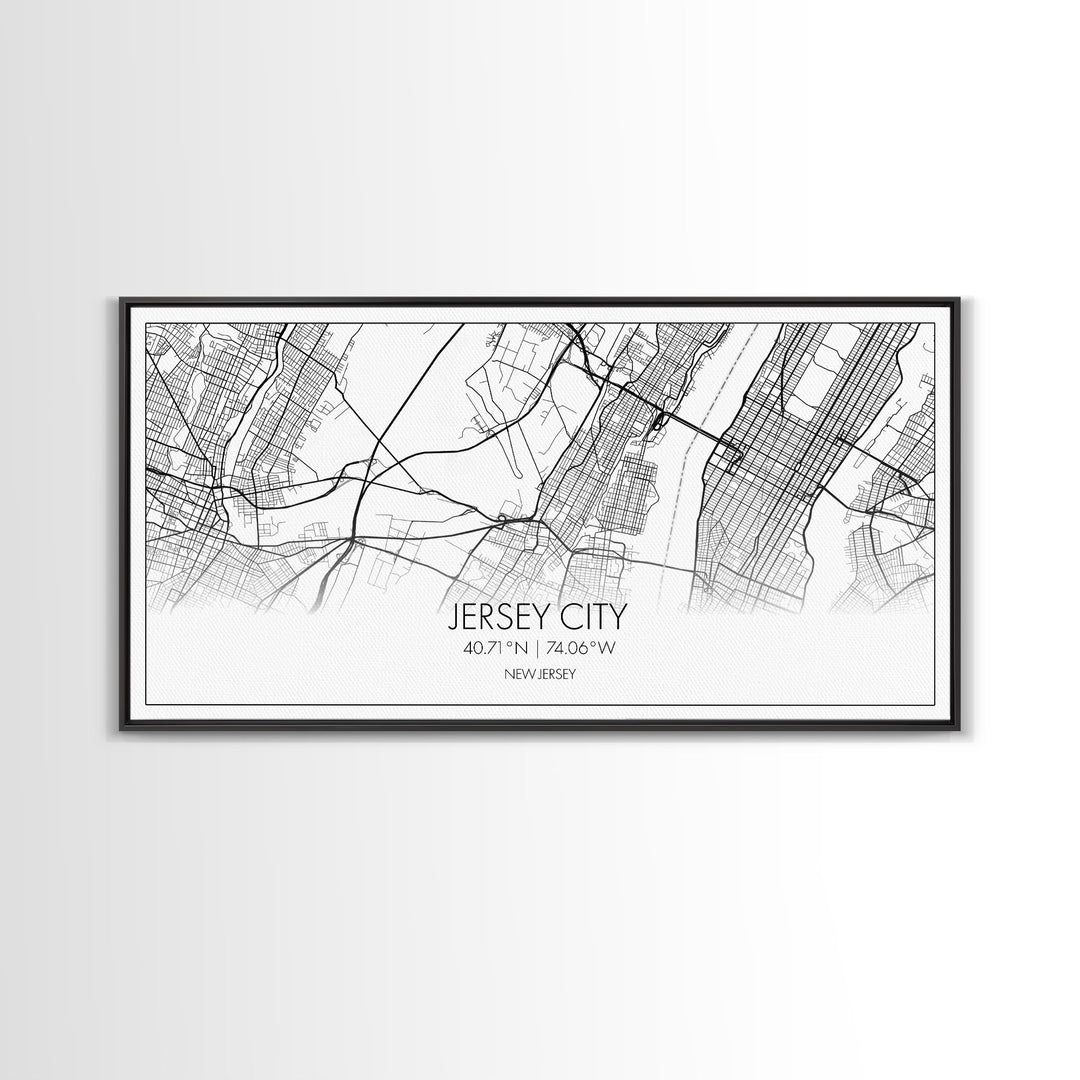 Jersey City Map, New Jersey Map, Map Art, Modern Art, Wall Art, Canvas Art, Wall Art Prints, Office Wall Art, Gift For Couples, Room Décor