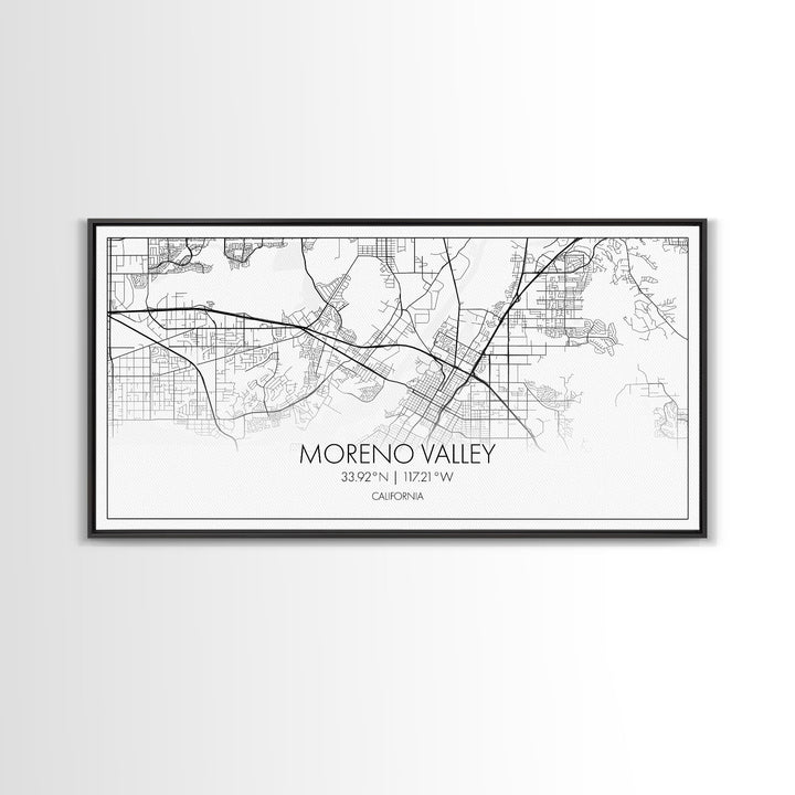 Moreno Valley City Map, California Map, Map Art, Minimalist Wall Art, Wall Art, Canvas Art, Horizontal Print, PHD Graduation Gift, Office