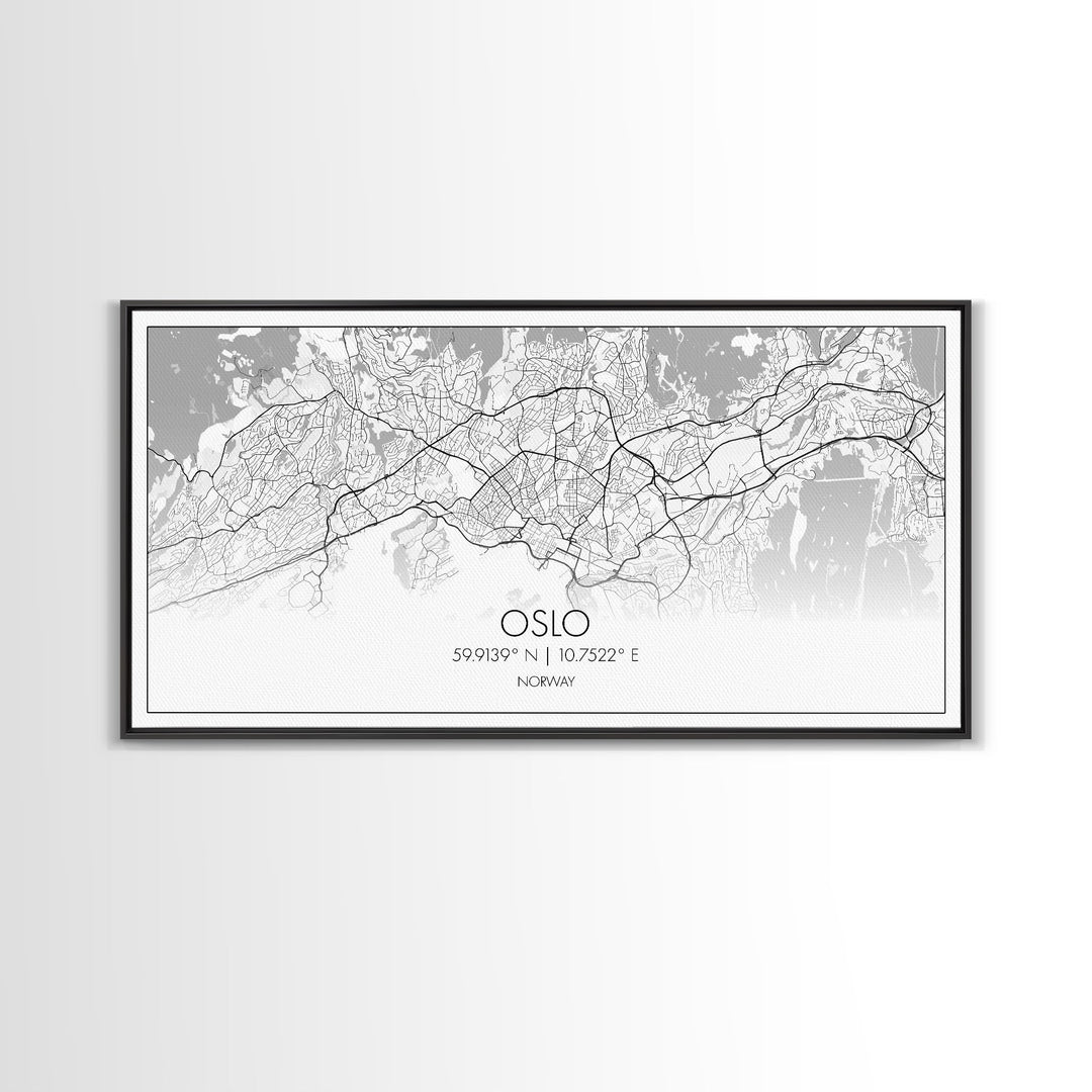 Oslo City Map, Norway Art, Map Print, Minimalist Wall Art, Wall Art, Canvas Art, Travel Wall Art, Hiking Gift, European Wall Art, Office Art