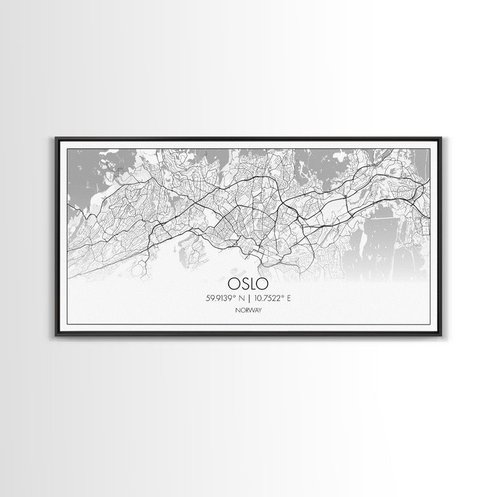 Oslo City Map, Norway Art, Map Print, Minimalist Wall Art, Wall Art, Canvas Art, Travel Wall Art, Hiking Gift, European Wall Art, Office Art