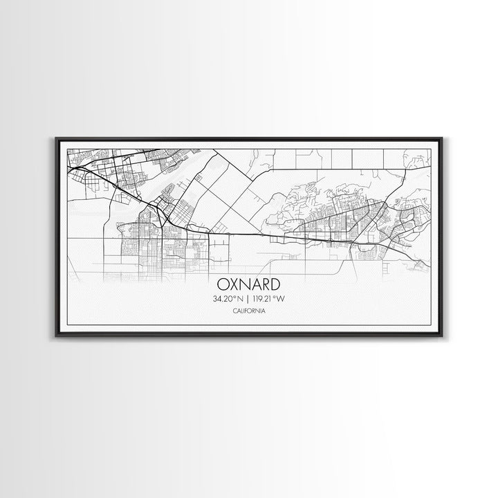 Oxnard City Map, California Art, Map Print, Minimalist Wall Art, Wall Art, Canvas Art, Long Wall Art, Teen Room Wall Art, Mom Birthday Gift