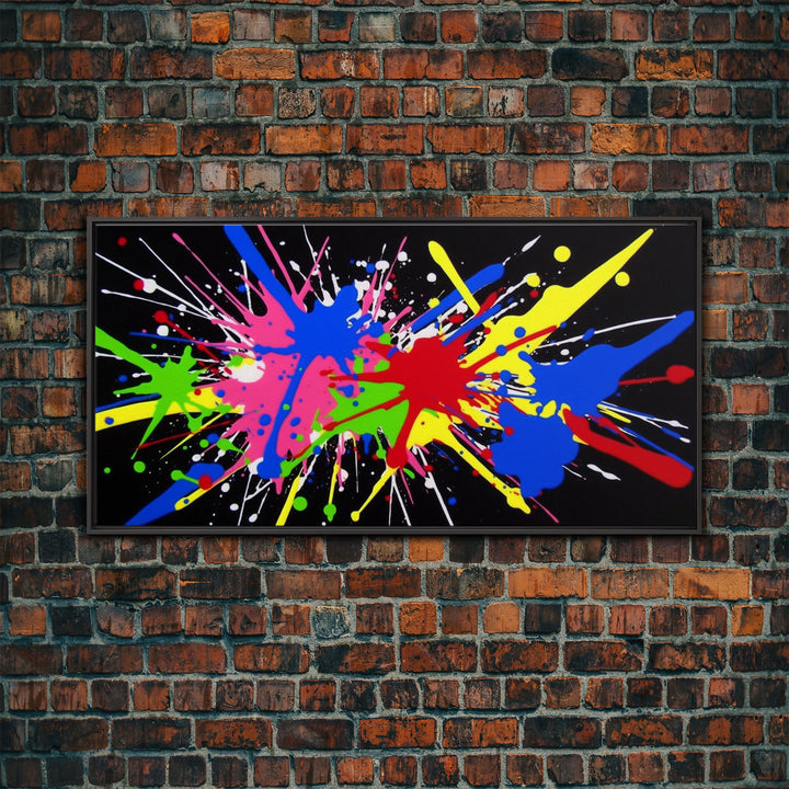 SPLAT! Graffiti Art - Colorful Painting / Canvas Print - Retro / Midcentury Style Abstract / Impressionist Art - Splatter Art