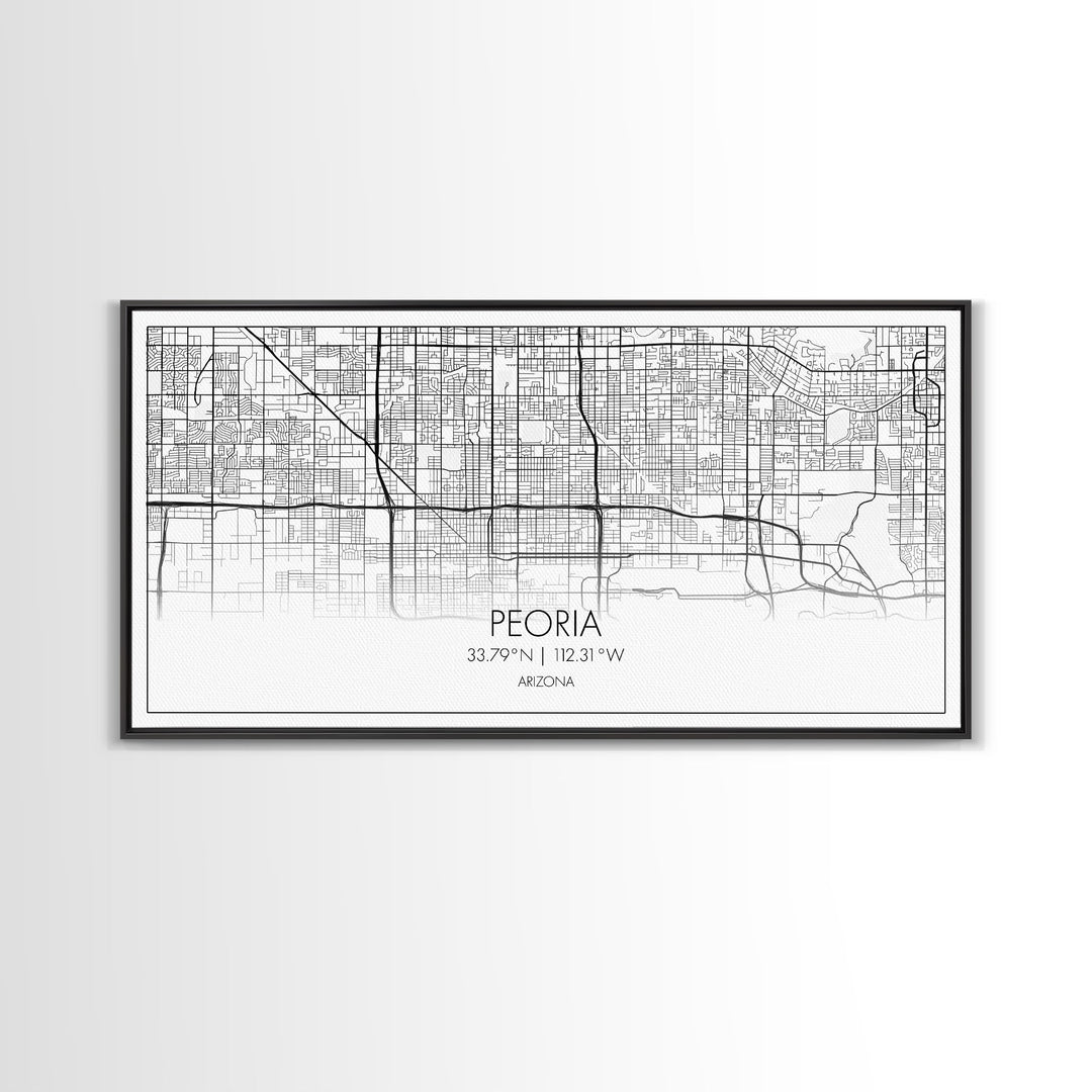 Peoria City Map, Arizona Art, Map Print, Minimalist Wall Art, Wall Art, Canvas Art, Trendy Wall Art, Moving Gift, Boys Bedroom Décor, Prints