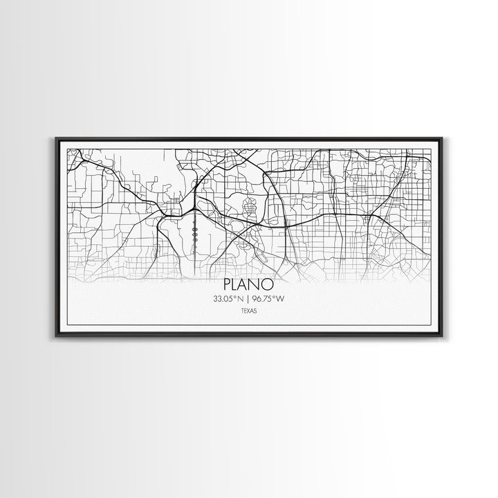 Plano City Map, Texas Art, Map Print, Minimalist Wall Art, Wall Art, Canvas Art, Marketing Gifts, Dorm Wall Art, Cabin Wall Art, Panoramic