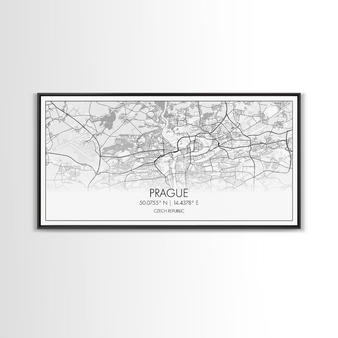 Prague City Map, Czech Republic Art, Map Print, Minimalist Wall Art, Wall Art, Canvas Art, First Home Gift, Indie Room Décor, Military Décor