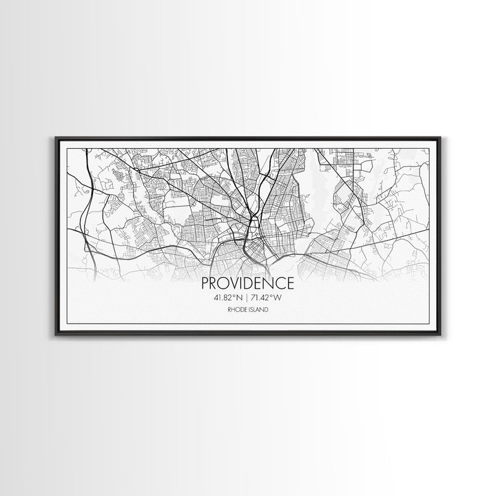 Providence City Map, Rhode Island Art, Map Print, Minimalist Wall Art, Wall Art, Canvas Art, Gifts For Mom, Horizontal Wall Art, Office Art