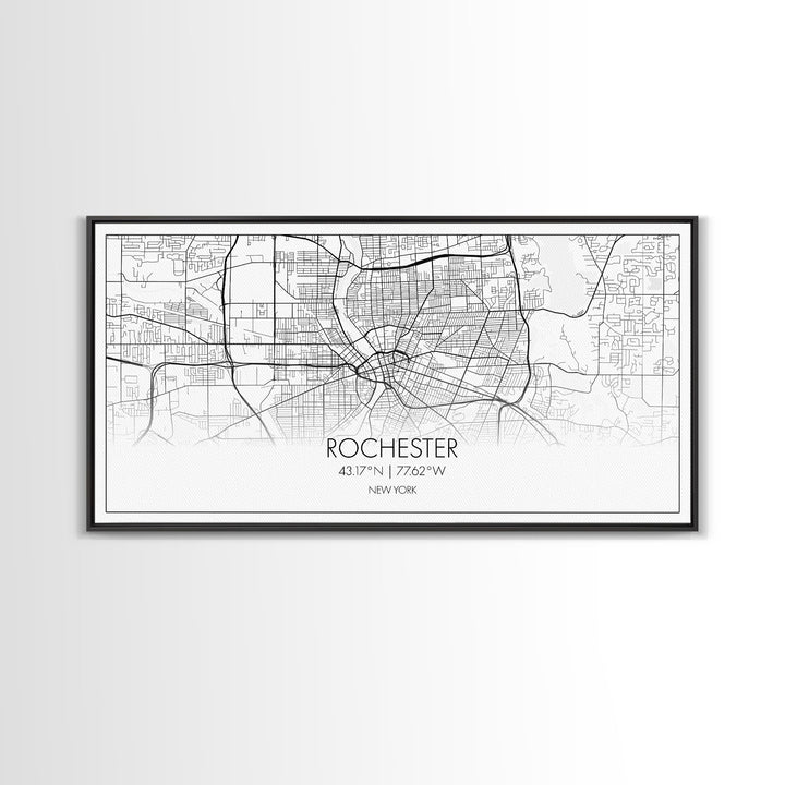 Rochester City Map, New York Art, Map Print, Minimalist Wall Art, Wall Art, Canvas Art, Rustic Wall Art, Wall Deco, Housewarming Gift