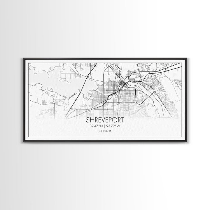 Shreveport City Map, Louisiana Art, Map Print, Modern Wall Art, Wall Art, Canvas Art, Dining Room Décor, Boho Wall Art, Congratulations Gift